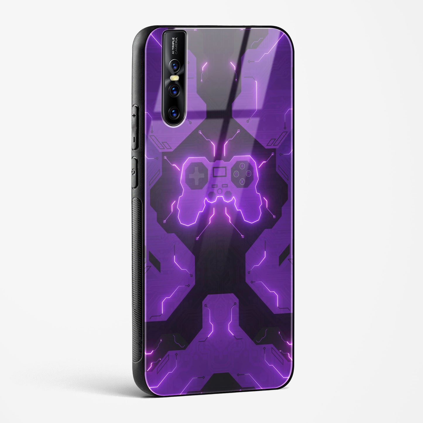 Violet Vortex - Vivo V15 Pro Glass Gripper Case