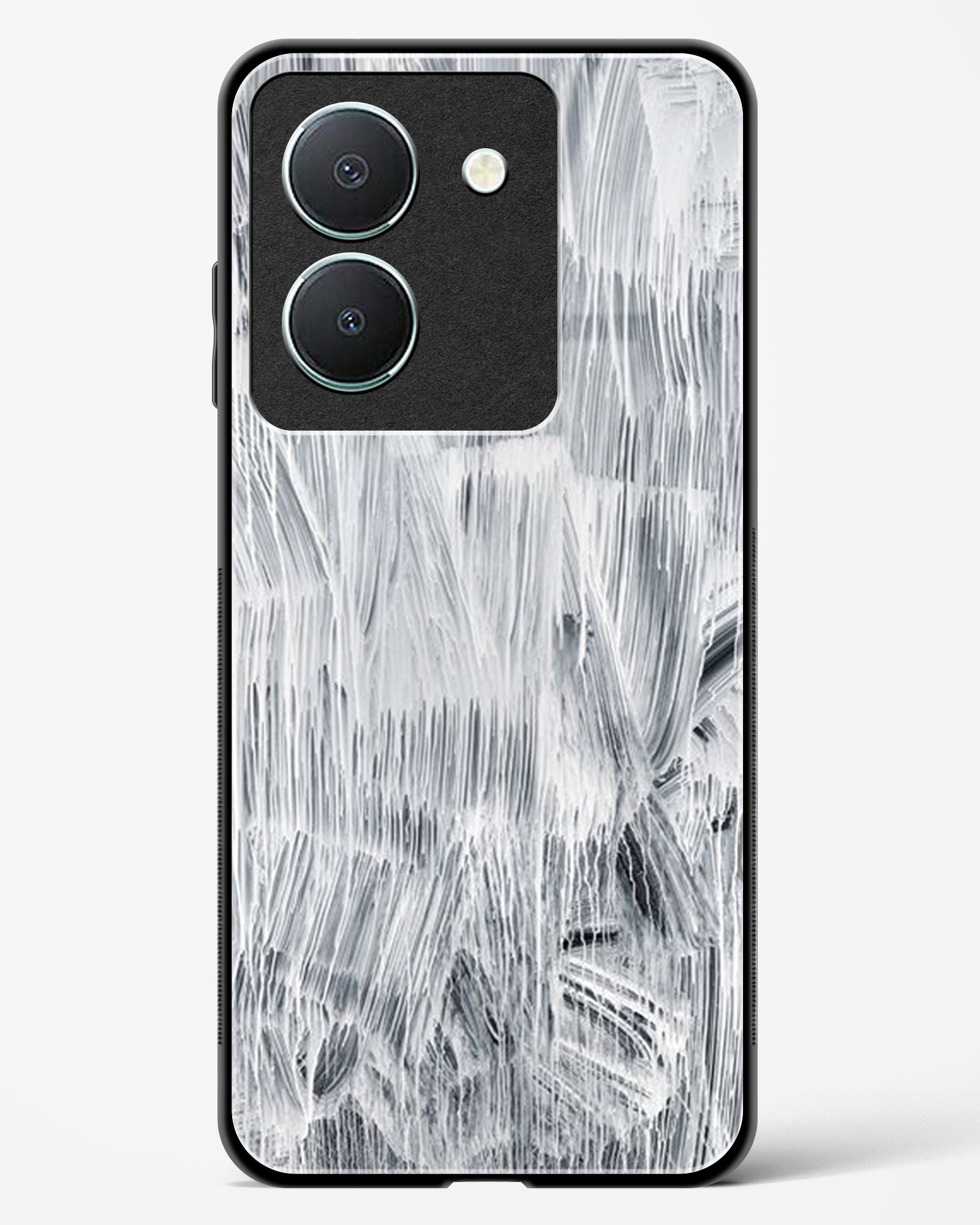 White Paint - Vivo Y36 Glass Gripper Case