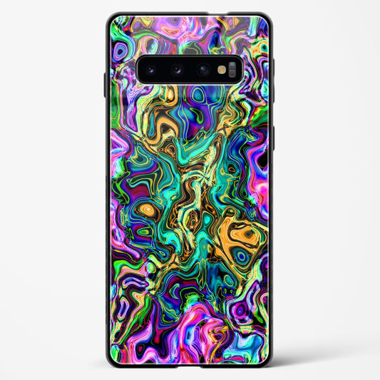 Rainbow Flames Pattern - Samsung Galaxy S10 Plus Glass Gripper Case