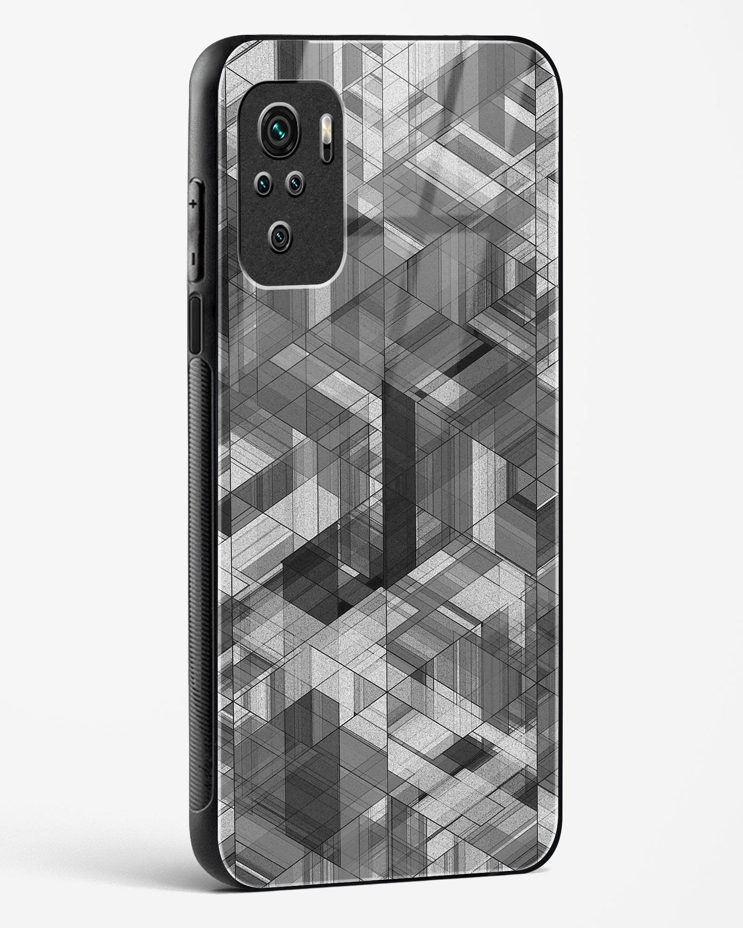 Black Diamond Grid - Redmi Note 10 Glass Gripper Case