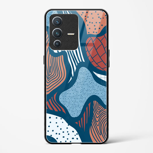 Doodle Waves - Vivo V23 Glass Gripper Case