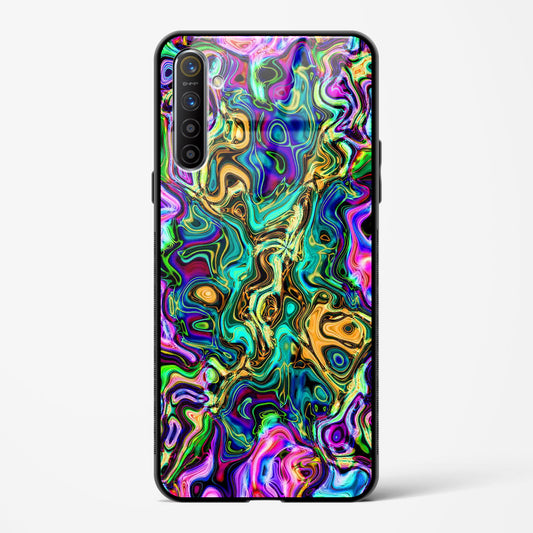 rainbow flames pattern - Oppo K5 Glass Gripper Case