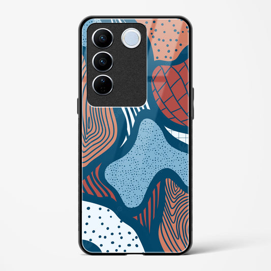 Doodle Waves - Vivo V27 Pro Glass Gripper Case