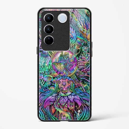 Trippy Galaxy  - Vivo V27 Pro Glass Gripper Case