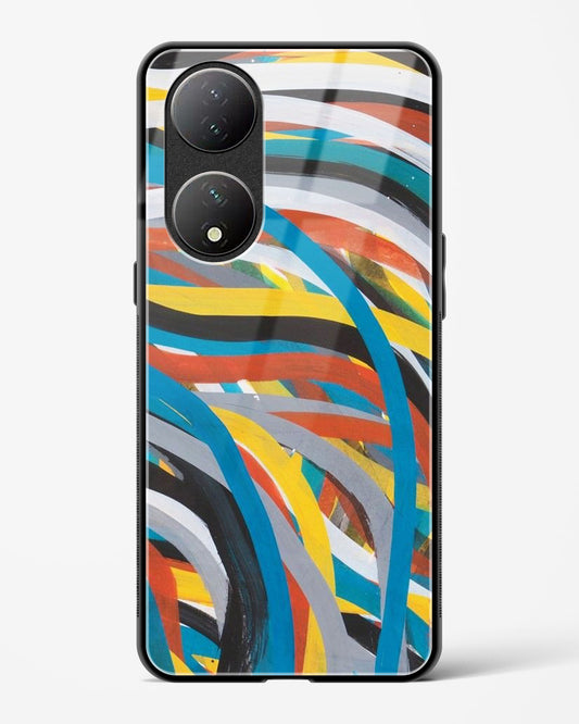 colorful stroke pattern - Vivo Y100A Glass Gripper Case