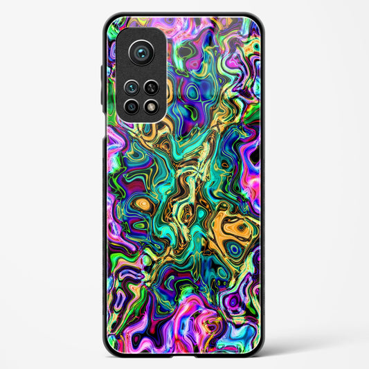 rainbow flames pattern - Mi 10T Pro Glass Gripper Case