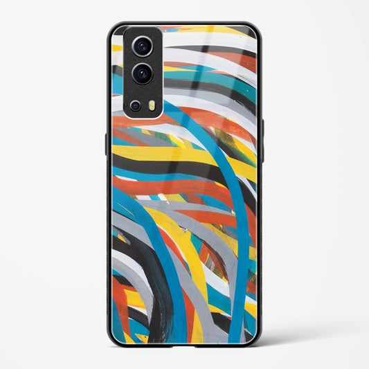 colorful stroke pattern - Vivo iQOO Z3 Glass Gripper Case