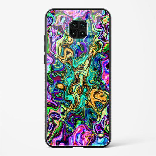 rainbow flames pattern - POCO M2 Pro Glass Gripper Case