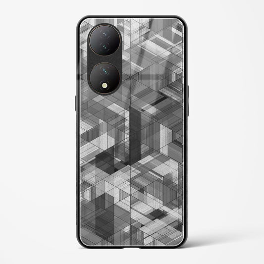 Black Diamond Grid - Vivo Y100 5G Glass Gripper Case