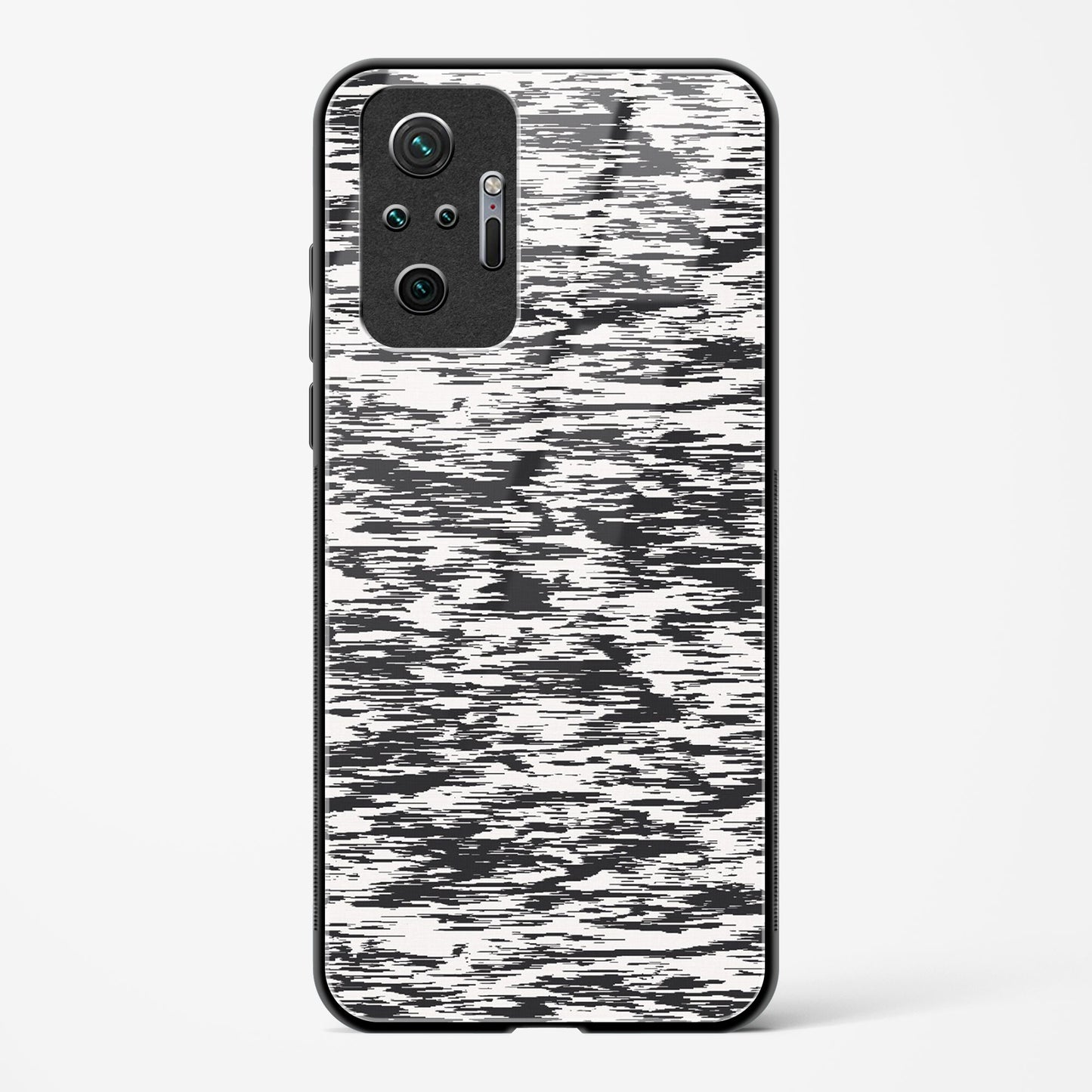 Black and White Glitch - Redmi Note 10 Pro Glass Gripper Case