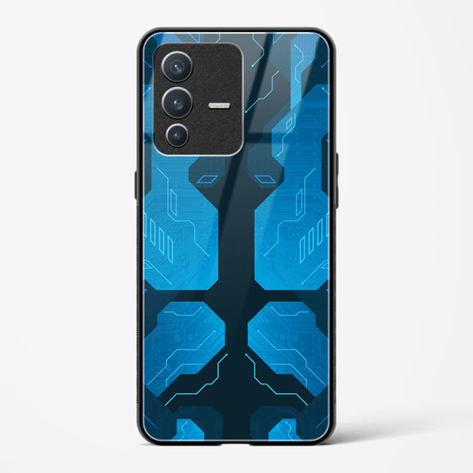 Cobalt Cascade - Vivo V23 Pro Glass Gripper Case