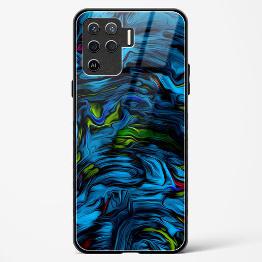 Aquatic Blue - Oppo F19 Pro Glass Gripper Case