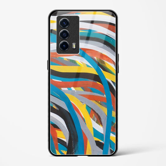 colorful stroke pattern - Vivo iQOO Z5 Glass Gripper Case