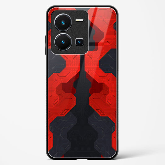 Crimson Fury - Vivo Y35 Glass Gripper Case