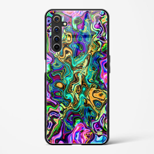 rainbow flames pattern - Realme 6i Glass Gripper Case