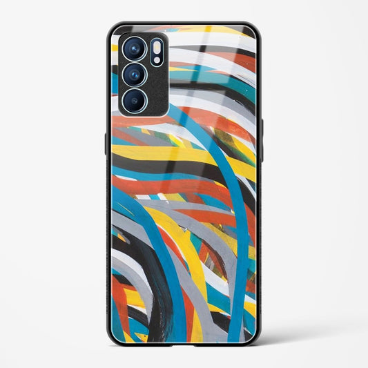 colorful stroke pattern - Oppo Reno 6 Glass Gripper Case