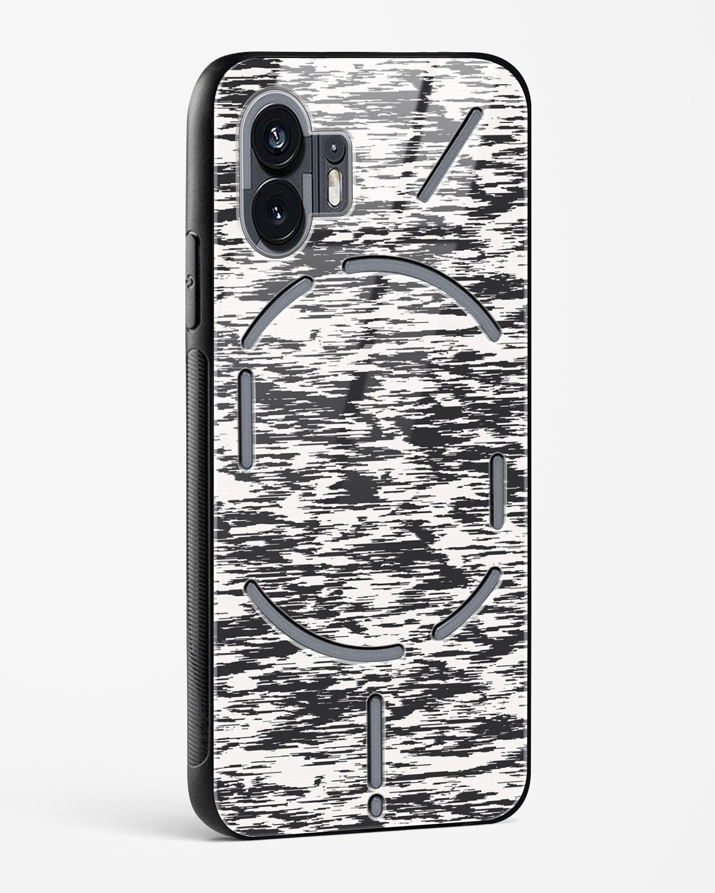 Black and White Glitch - Nothing Phone 2 Glass Gripper Case