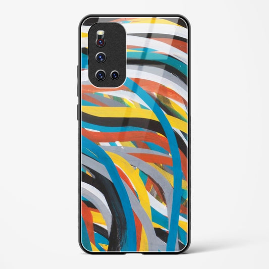 colorful stroke pattern - Vivo V19 Glass Gripper Case