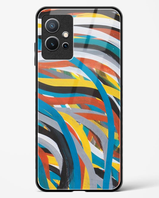 colorful stroke pattern - Vivo iQOO Z6 5G Glass Gripper Case