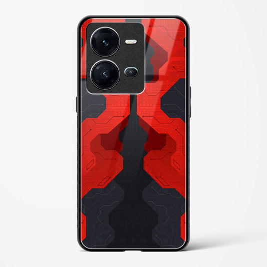 Crimson Fury - Vivo V25 Glass Gripper Case