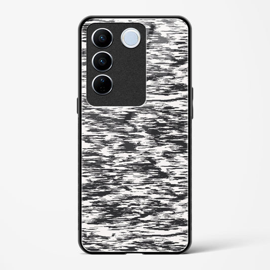 Black and White Glitch - Vivo V27 Pro Glass Gripper Case