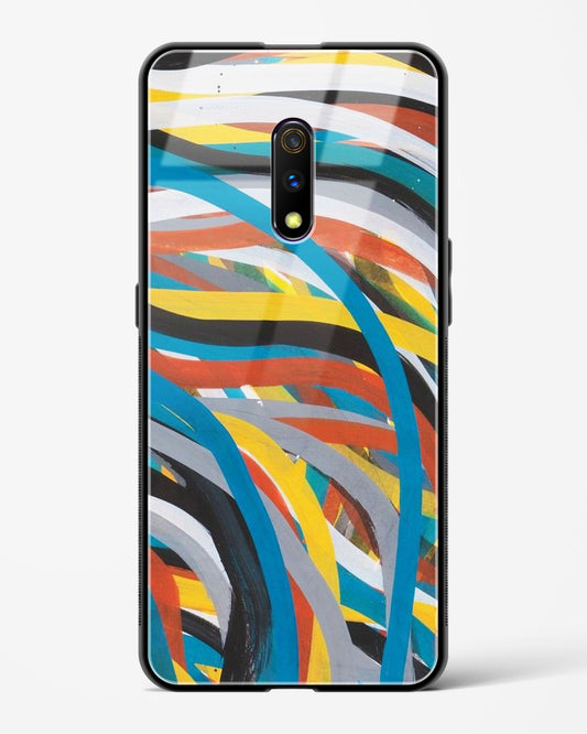 colorful stroke pattern - Realme X Glass Gripper Case