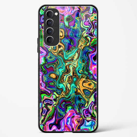 rainbow flames pattern - Oppo Reno 4 Pro Glass Gripper Case