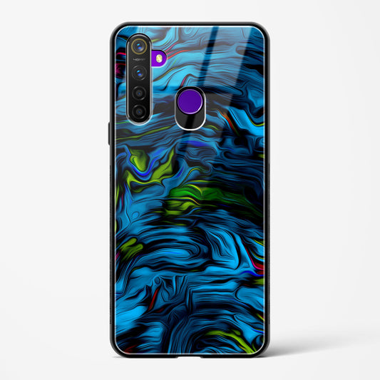 Aquatic Blue - Realme 5 Pro Glass Gripper Case