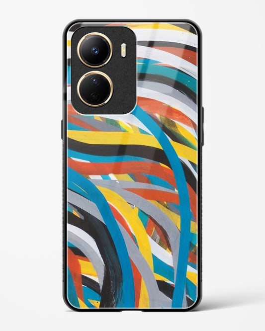 colorful stroke pattern - Vivo Y16 Glass Gripper Case