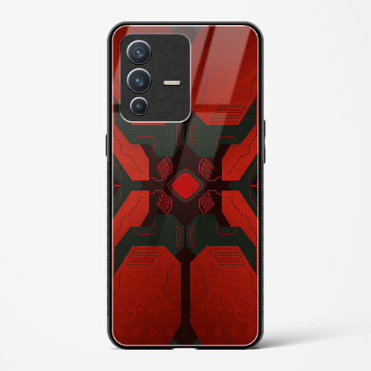 Crimson Chaos - Vivo V23 Glass Gripper Case