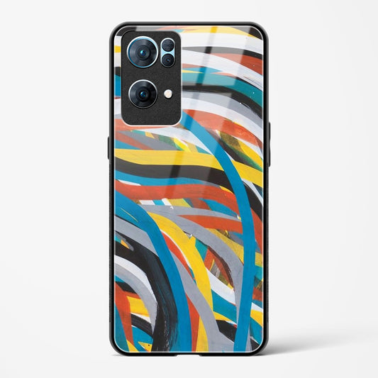 colorful stroke pattern - Oppo Reno 7 Pro 5G Glass Gripper Case