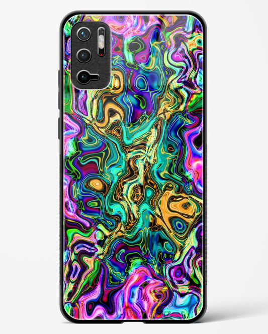 Rainbow Flames Pattern - POCO M3 Pro Glass Gripper Case