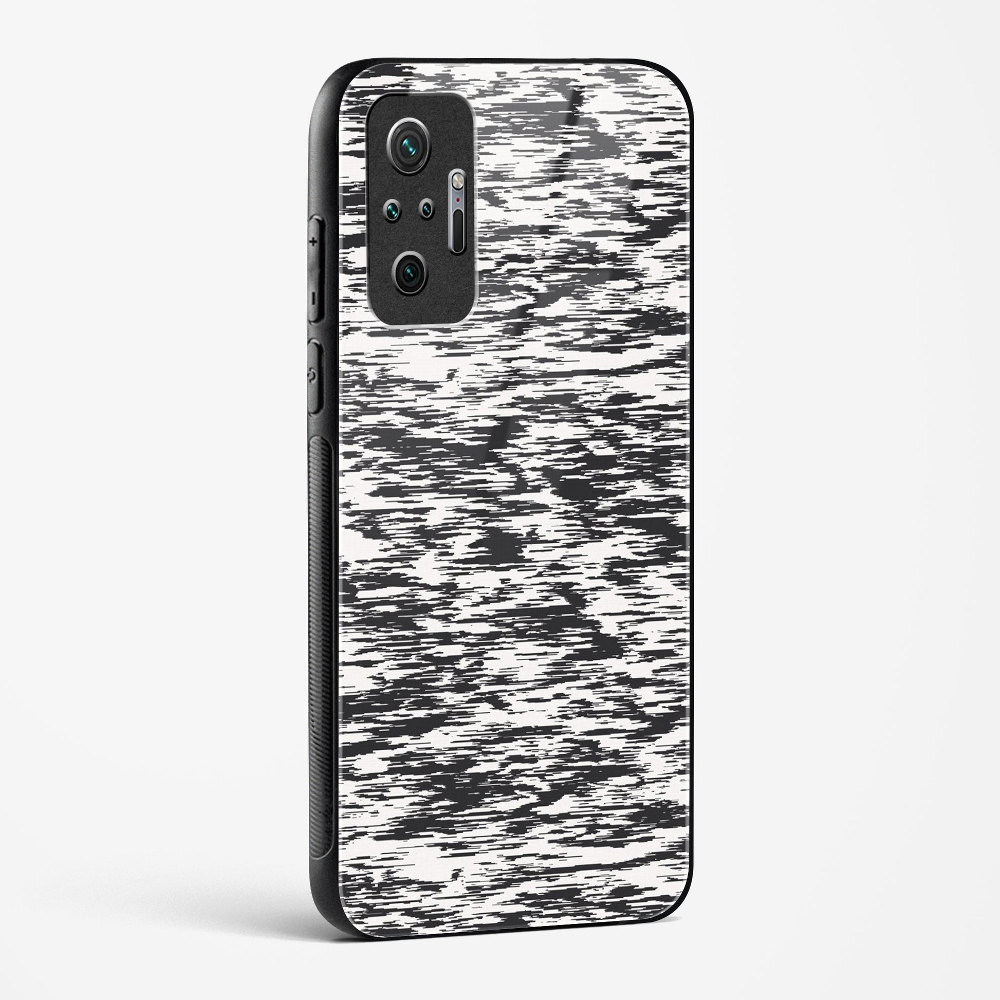 Black and White Glitch Redmi Note 10 Pro Glass Case