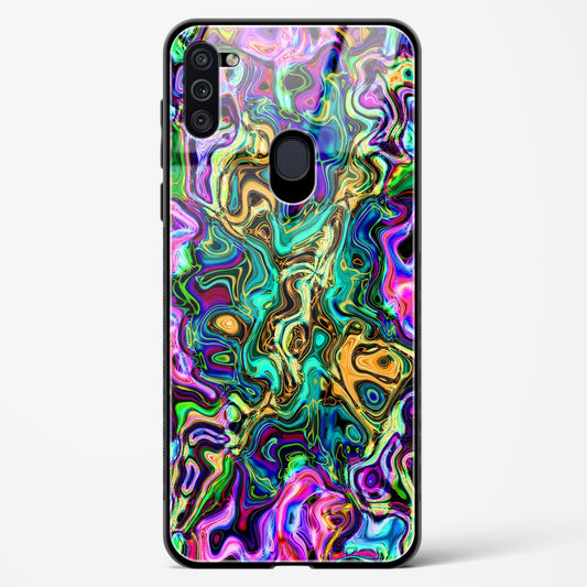 Rainbow Flames Pattern - Samsung Galaxy M11 Glass Gripper Case