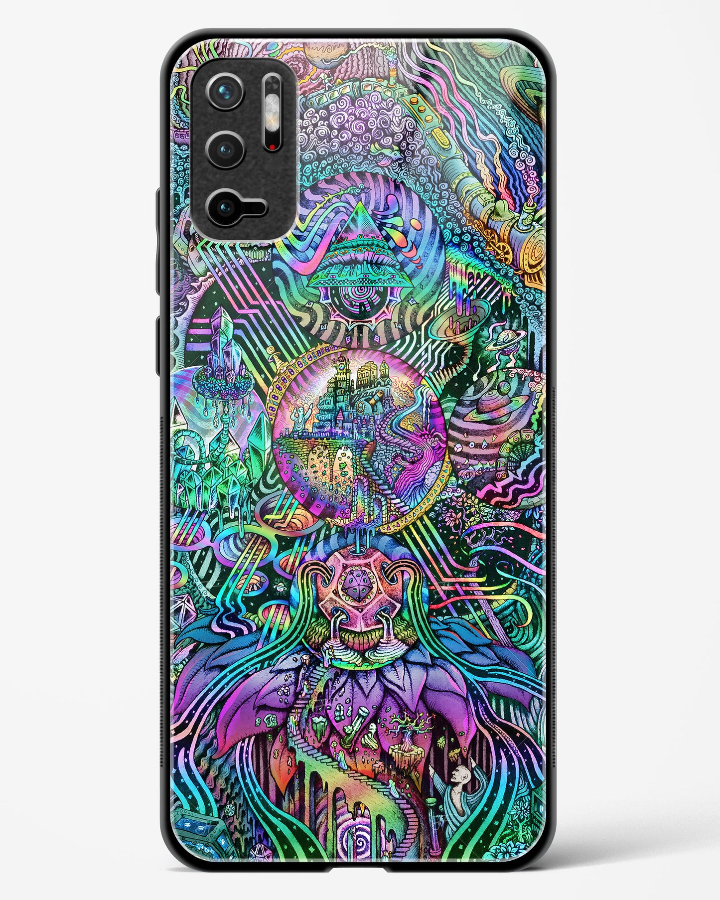 Trippy Galaxy - POCO M3 Pro Glass Gripper Case