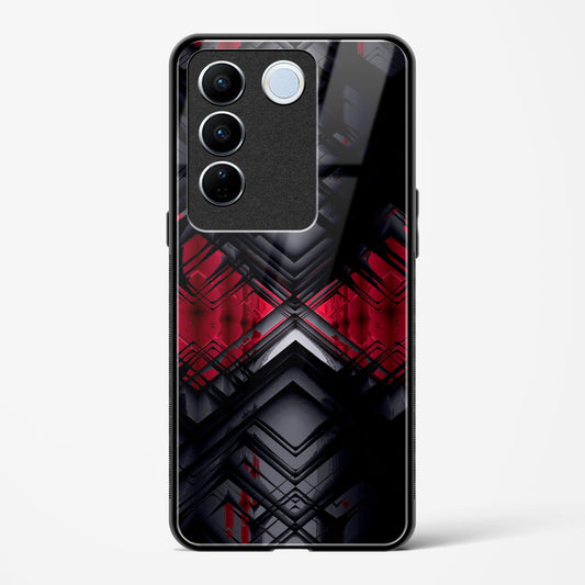 Red Eclipse - Vivo V27 Glass Gripper Case