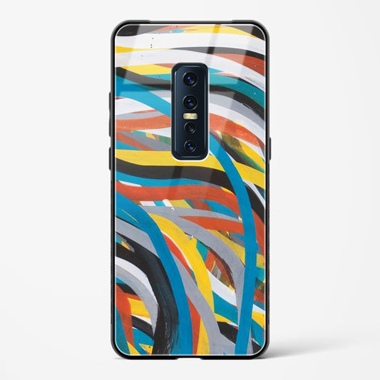 colorful stroke pattern - Vivo V17 Pro Glass Gripper Case