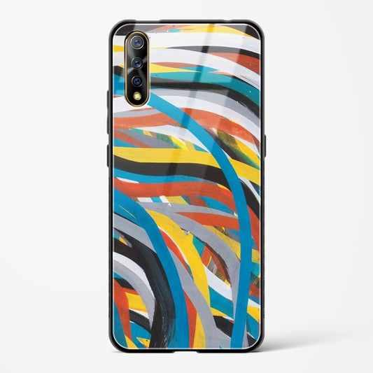 colorful stroke pattern - Vivo Z1X Glass Gripper Case