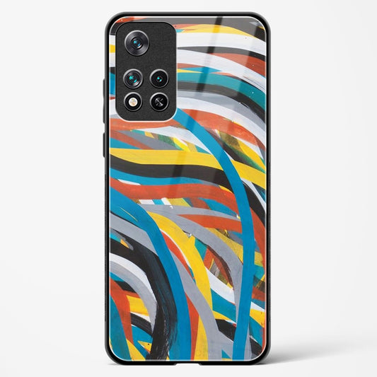 colorful stroke pattern - Redmi Note 11T 5G Glass Gripper Case