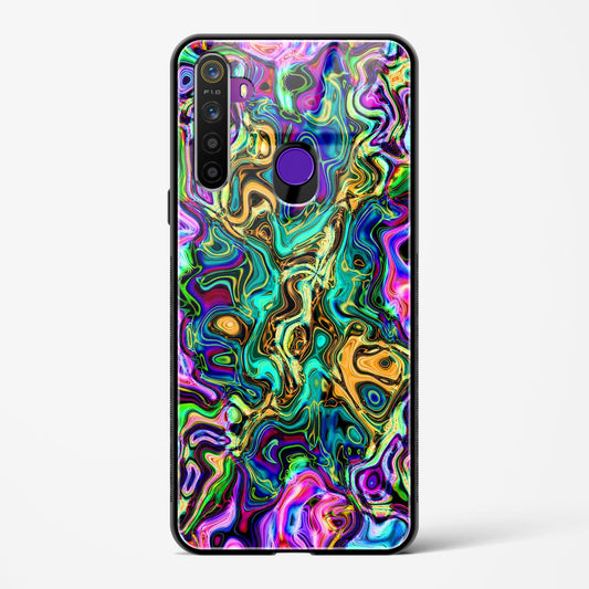 rainbow flames pattern - Realme 5s Glass Gripper Case