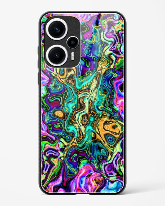 Rainbow Flames Pattern - POCO F5 5G Glass Gripper Case