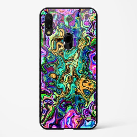 rainbow flames pattern - Redmi Note 7S Glass Gripper Case