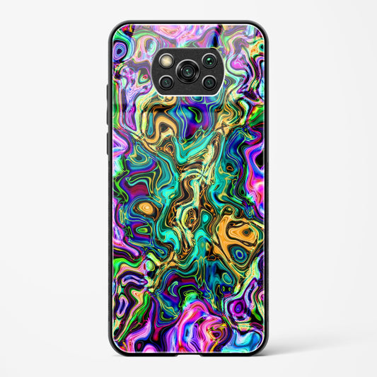 rainbow flames pattern - POCO X3 Pro Glass Gripper Case