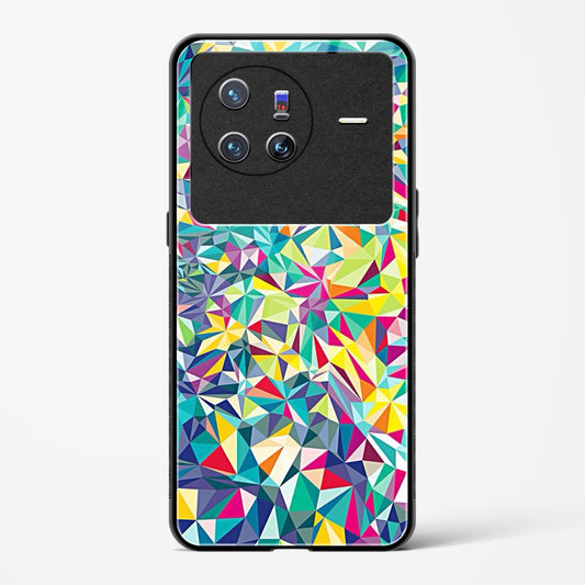 colorful geometric abstract - Vivo X80 5G Glass Gripper Case