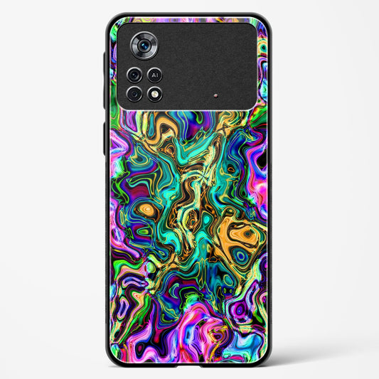 rainbow flames pattern - POCO X4 Pro 5G Glass Gripper Case