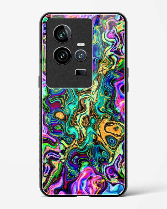 Rainbow Flames Pattern - Vivo iQOO11 Glass Gripper Case