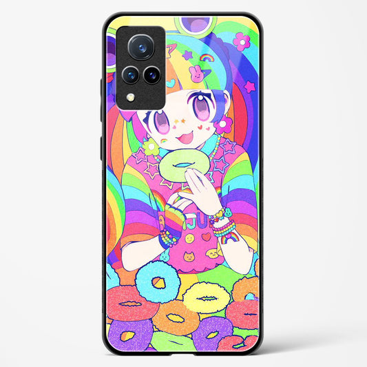 Kawaii Girl Art - Vivo V21 Glass Gripper Case