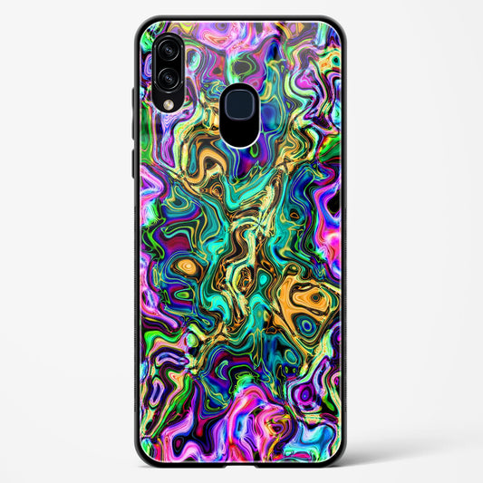 Rainbow Flames Pattern - Samsung Galaxy A10S Glass Gripper Case