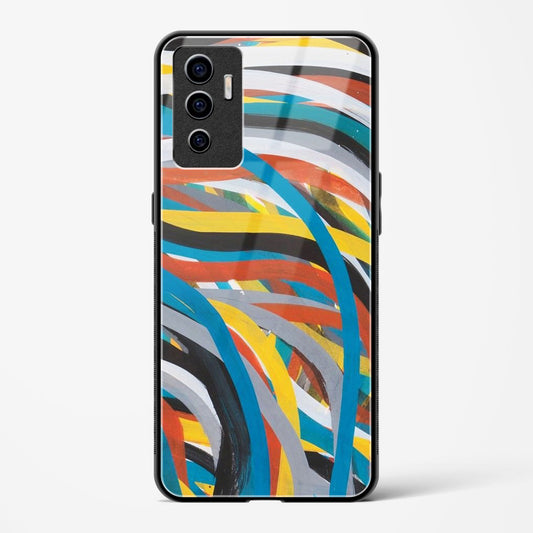 colorful stroke pattern - Vivo V23e 5G Glass Gripper Case