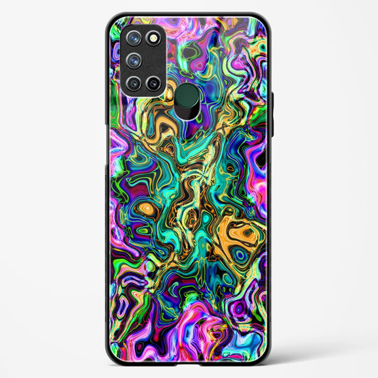 rainbow flames pattern - Realme 7i Glass Gripper Case